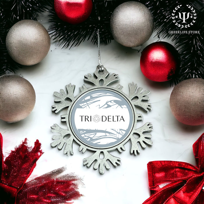 Delta Delta Delta Christmas Ornament - Snowflake Metal