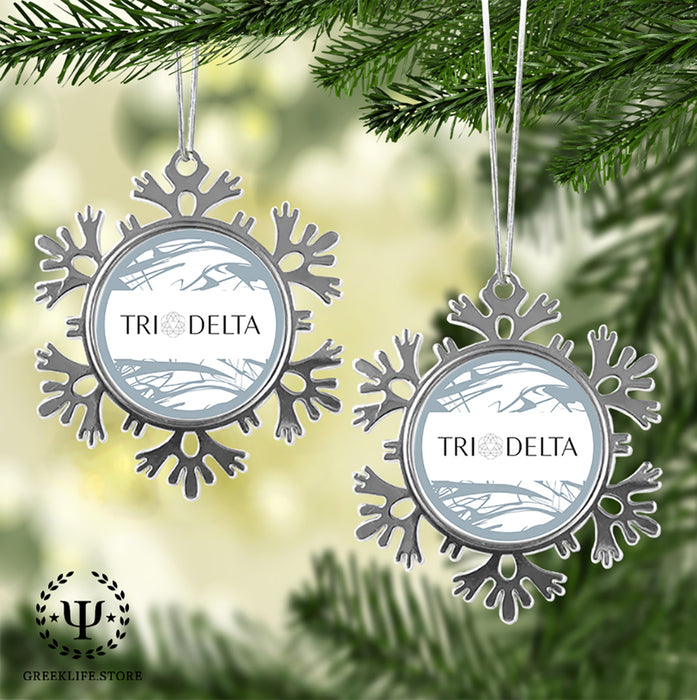 Delta Delta Delta Christmas Ornament - Snowflake Metal
