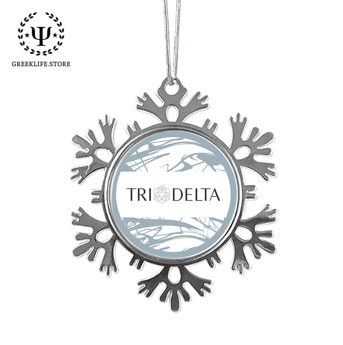 Delta Delta Delta Christmas Ornament - Snowflake Metal