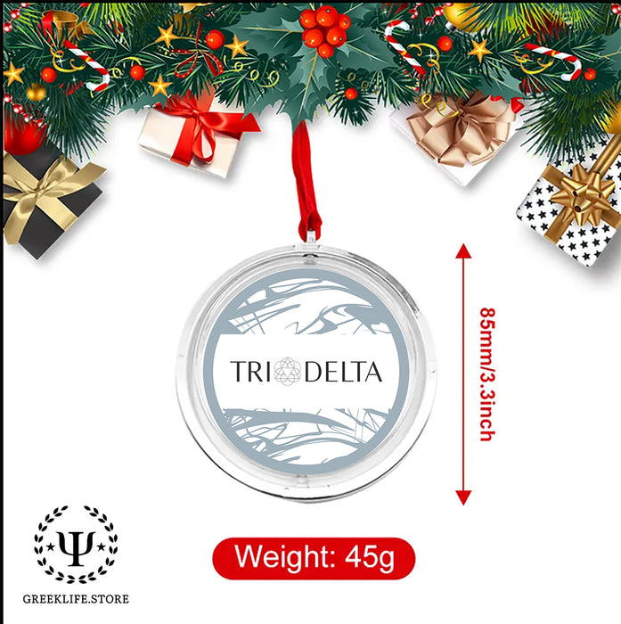 Delta Delta Delta Christmas Reversible Flat Round Ornament