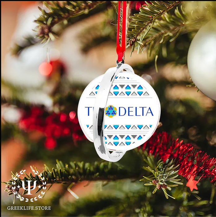Delta Delta Delta Christmas Reversible Flat Round Ornament