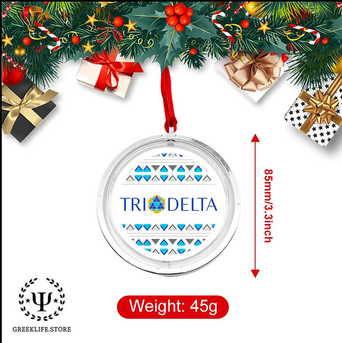 Delta Delta Delta Christmas Reversible Flat Round Ornament