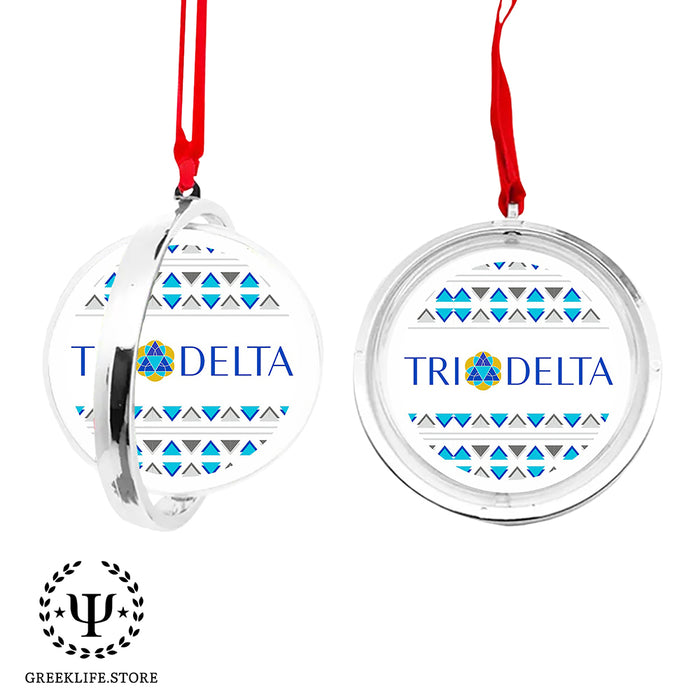 Delta Delta Delta Christmas Reversible Flat Round Ornament