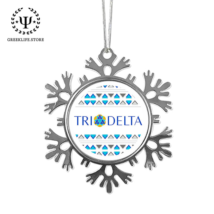 Delta Delta Delta Christmas Ornament - Snowflake Metal