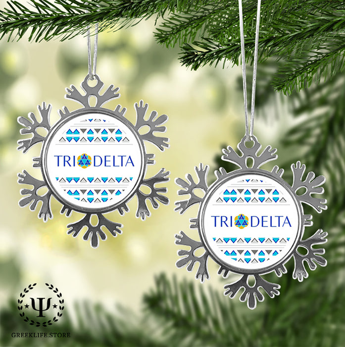 Delta Delta Delta Christmas Ornament - Snowflake Metal