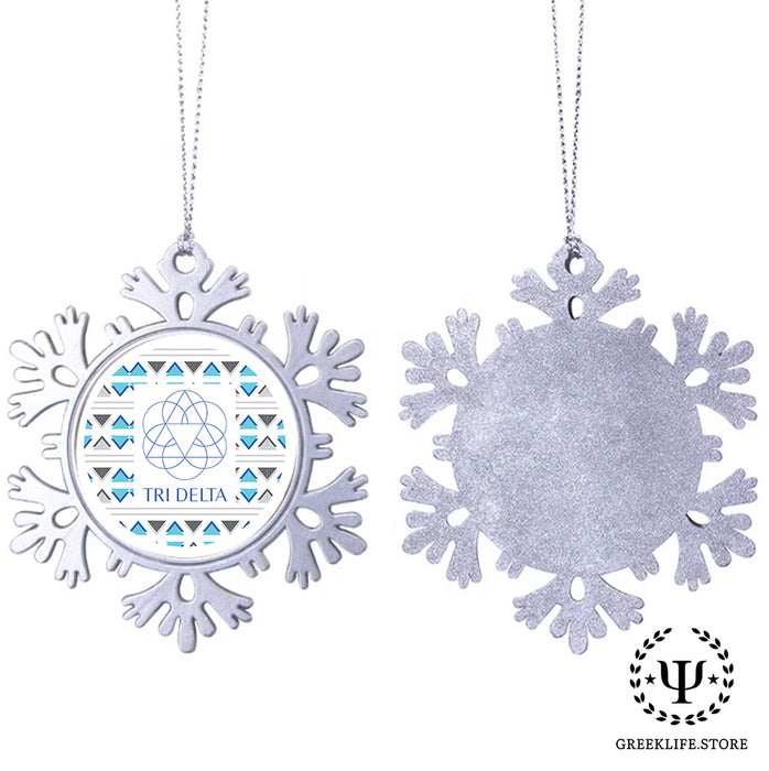 Delta Delta Delta Christmas Ornament - Snowflake Metal