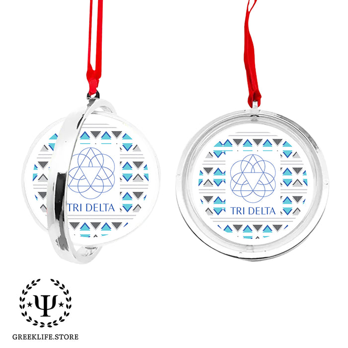 Delta Delta Delta Christmas Reversible Flat Round Ornament