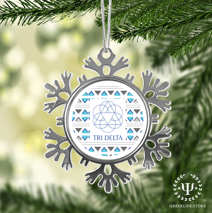 Delta Delta Delta Christmas Ornament - Snowflake Metal