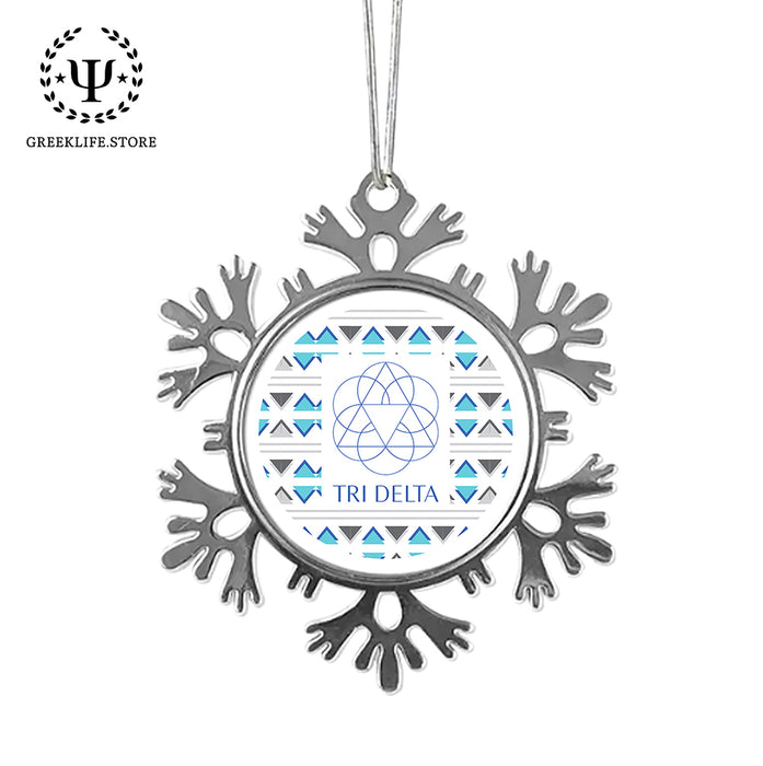 Delta Delta Delta Christmas Ornament - Snowflake Metal
