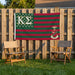 Kappa Sigma Flags and Banners — on a backyard fence