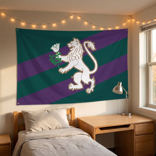 Lambda Chi Alpha Flags and Banners — hanging on a dorm room wall