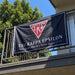 Tau Kappa Epsilon Flags and Banners — hanging on an apartment balcony