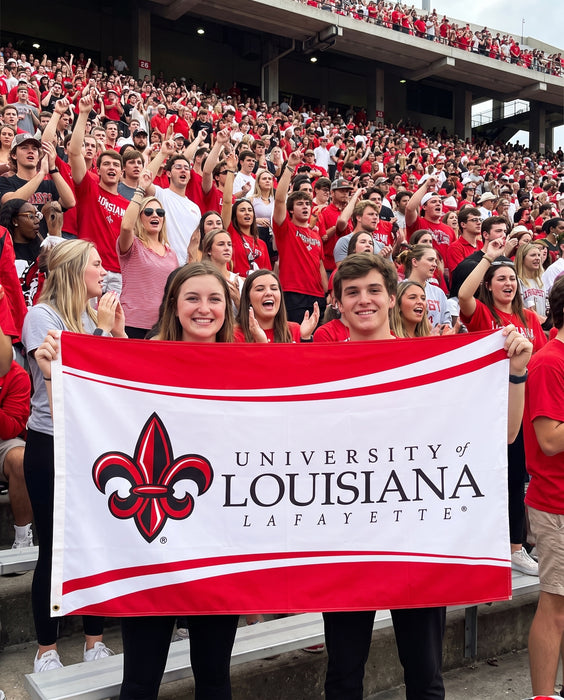 University of Louisiana at Lafayette Flags and Banners — lifestyle scene