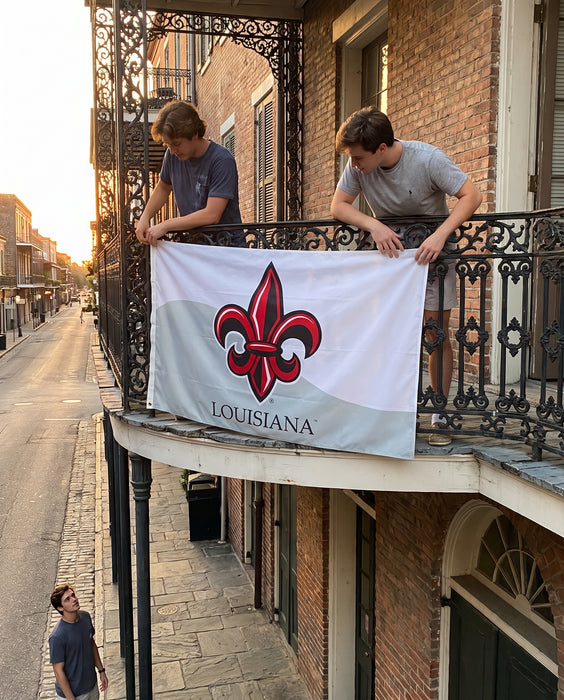 University of Louisiana at Lafayette Flags and Banners — lifestyle scene