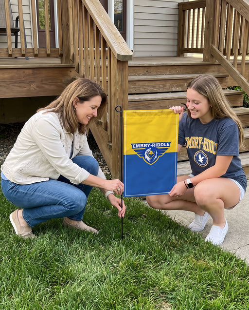 Embry-Riddle Aeronautical University Eagles Garden Flags — lifestyle scene