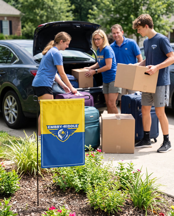 Embry-Riddle Aeronautical University Eagles Garden Flags — lifestyle scene
