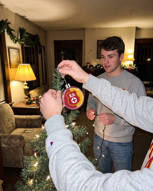 Kappa Alpha Order Christmas Ornament Flat Round — lifestyle scene