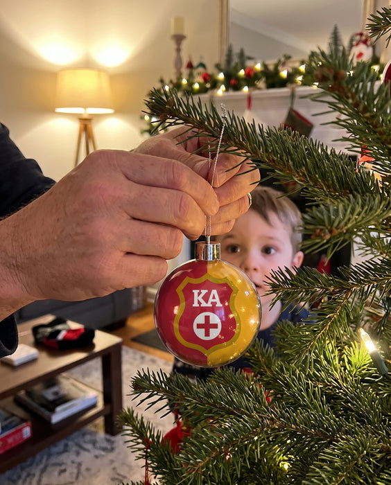 Kappa Alpha Order Christmas Ornament Flat Round — lifestyle scene