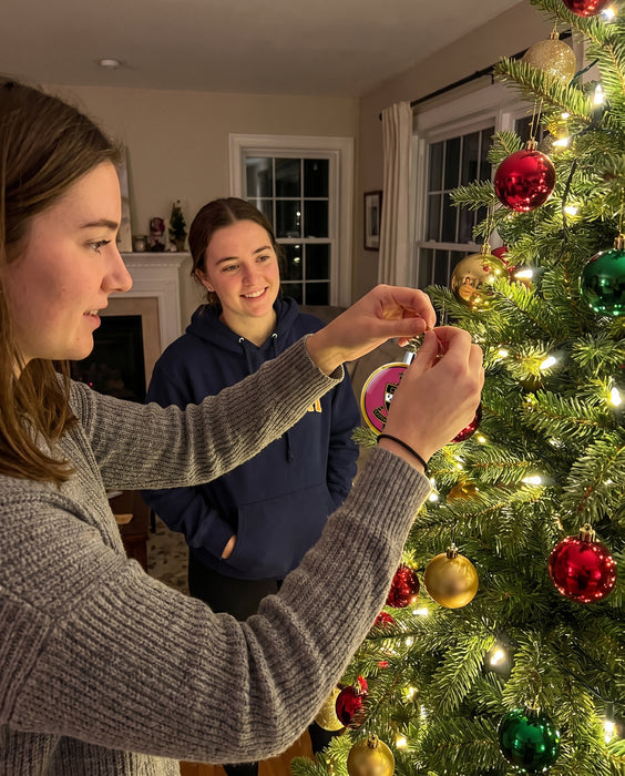 Kappa Alpha Theta Christmas Ornament Flat Round — lifestyle scene