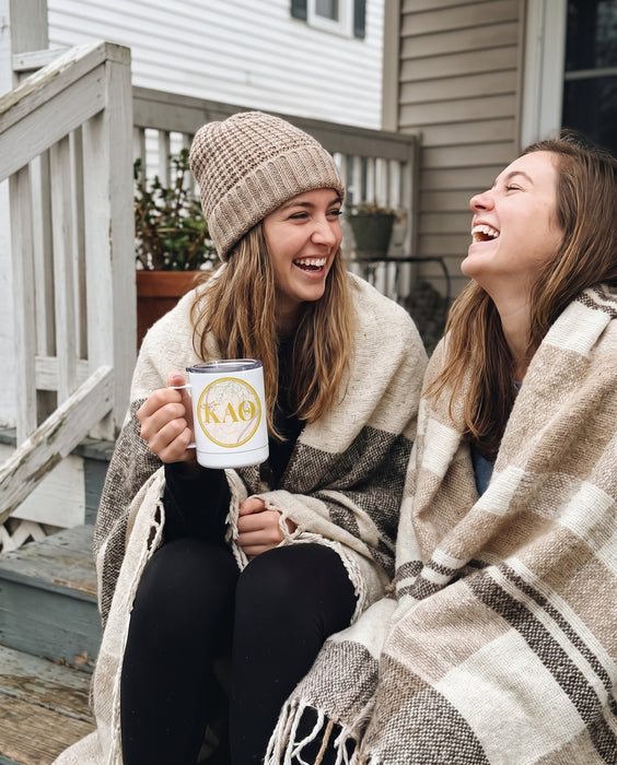 Kappa Alpha Theta Stainless Steel Travel Mug 13 OZ — lifestyle scene