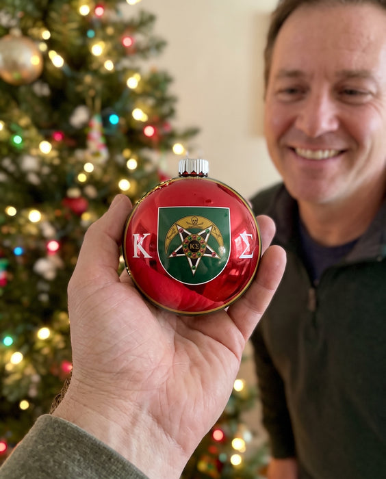 Kappa Sigma Christmas Ornament Flat Round — lifestyle scene