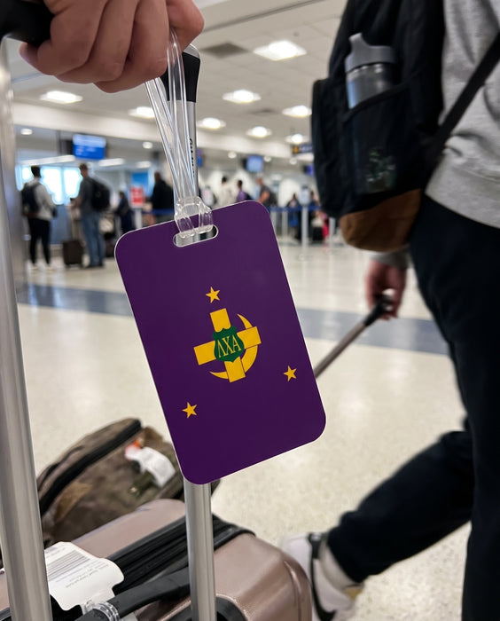 Lambda Chi Alpha Luggage Bag Tag (Rectangular) — lifestyle scene