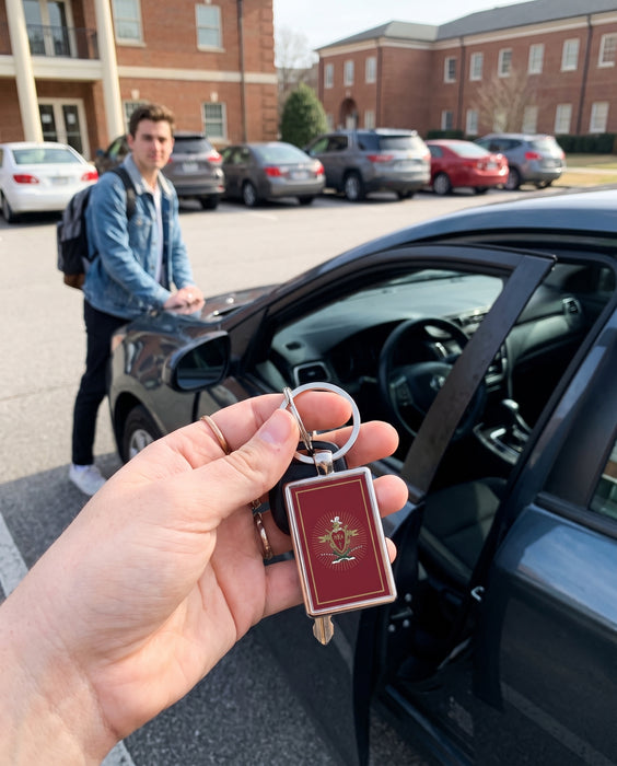 Pi Kappa Alpha Keychain Rectangular — lifestyle scene