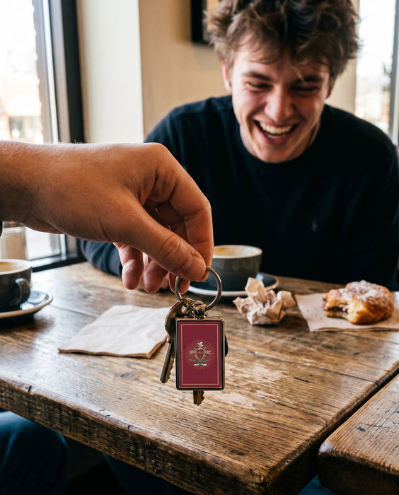 Pi Kappa Alpha Keychain Rectangular — lifestyle scene