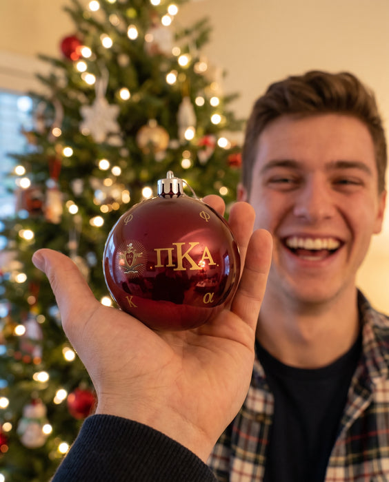 Pi Kappa Alpha Christmas Ornament Flat Round — lifestyle scene