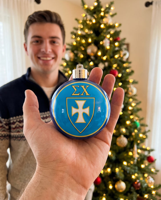 Sigma Chi Christmas Ornament Flat Round — lifestyle scene