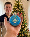 Sigma Chi Christmas Ornament Flat Round — lifestyle scene