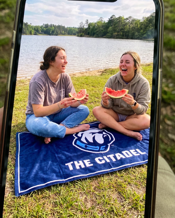 The Citadel Beach & Bath Towel Rectangle 30″ × 60″ — lifestyle scene