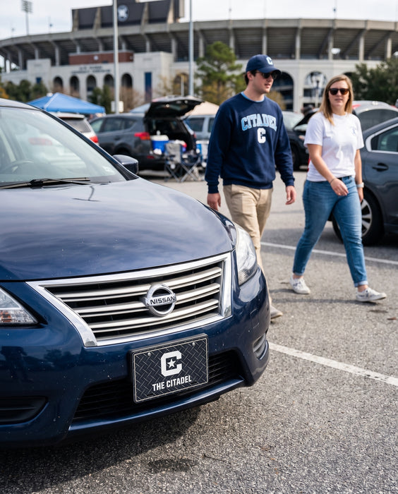 The Citadel Decorative License Plate — lifestyle scene