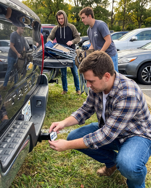 The Citadel Trailer Hitch Cover — lifestyle scene