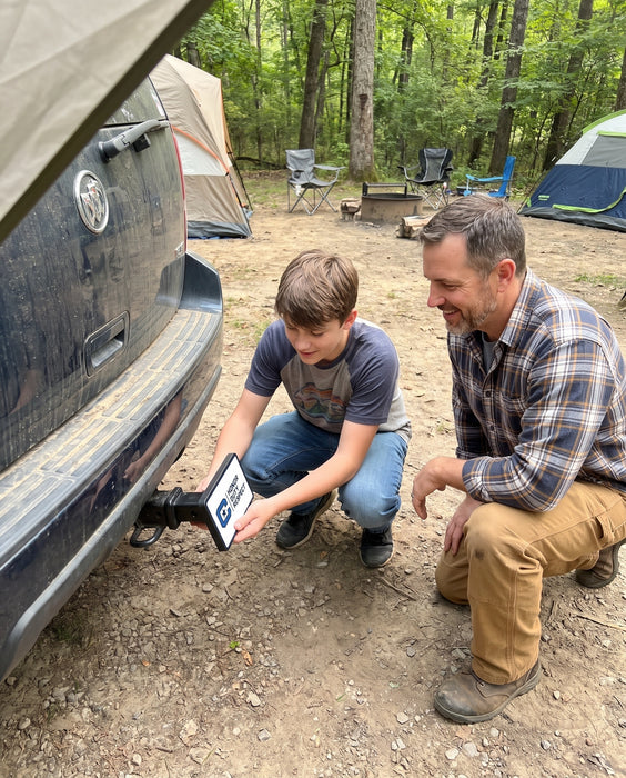 The Citadel Trailer Hitch Cover — lifestyle scene