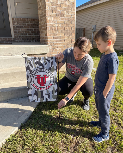 University of Tampa Garden Flags — lifestyle scene