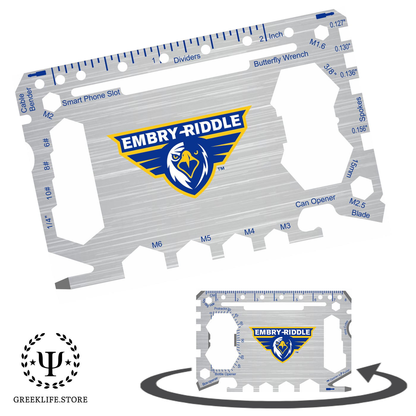Embry-Riddle Aeronautical University 46-in-1 Pocket Multi-Tool Card ...