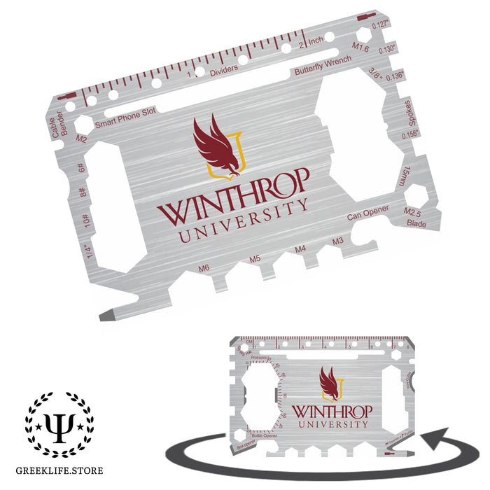Winthrop University 46-in-1 Pocket Multi-Tool Card