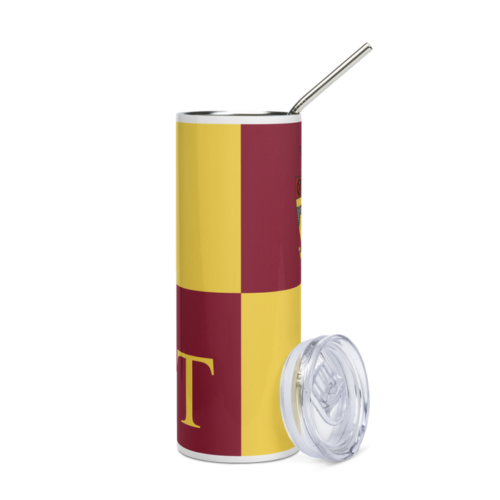 Theta Tau Stainless Steel Skinny Tumbler 20 OZ Overall Print