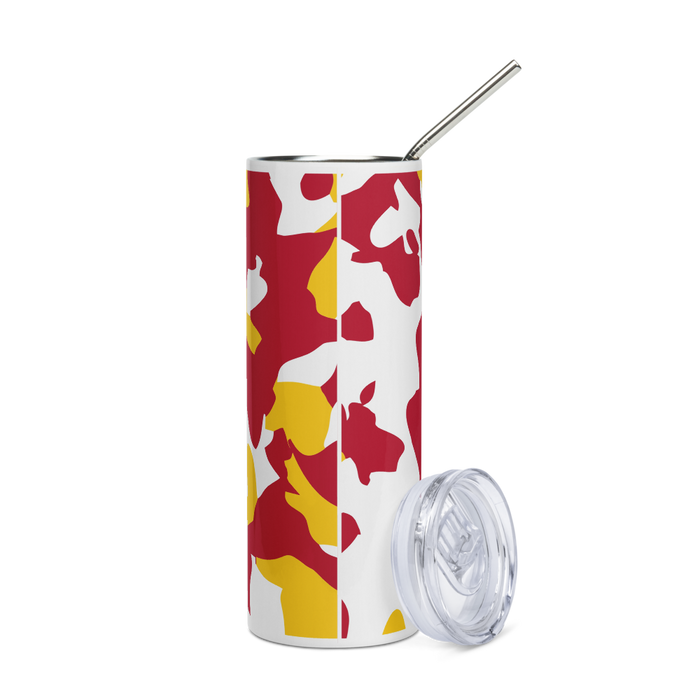 Ferris State University Stainless Steel Skinny Tumbler 20 OZ Overall Print