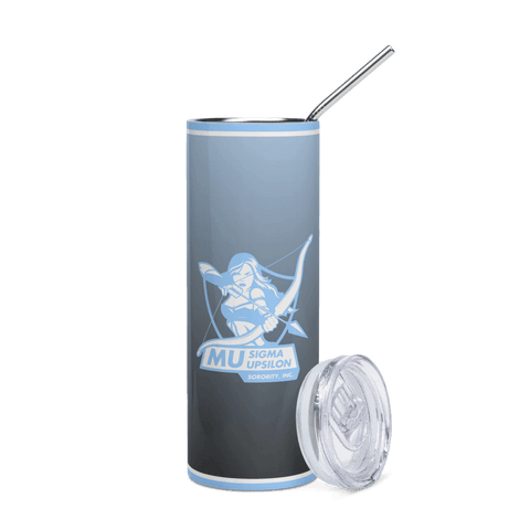Mu Sigma Upsilon Stainless Steel Skinny Tumbler 20 OZ Overall Print