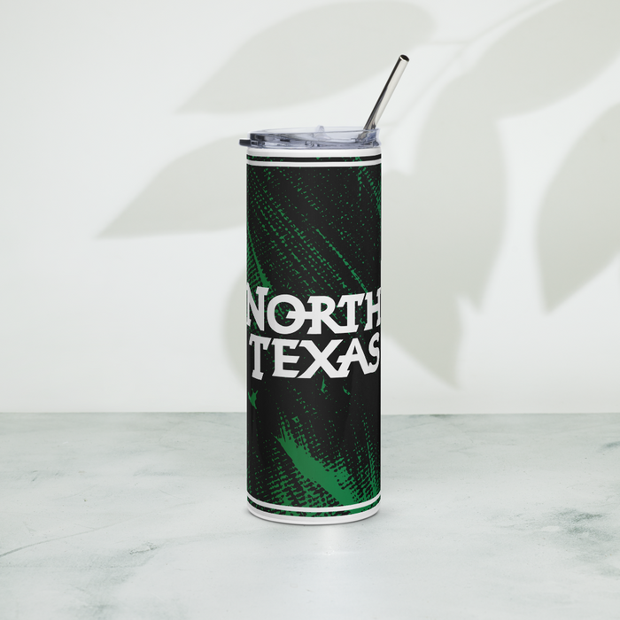 University of North Texas Stainless Steel Skinny Tumbler 20 OZ Overall Print