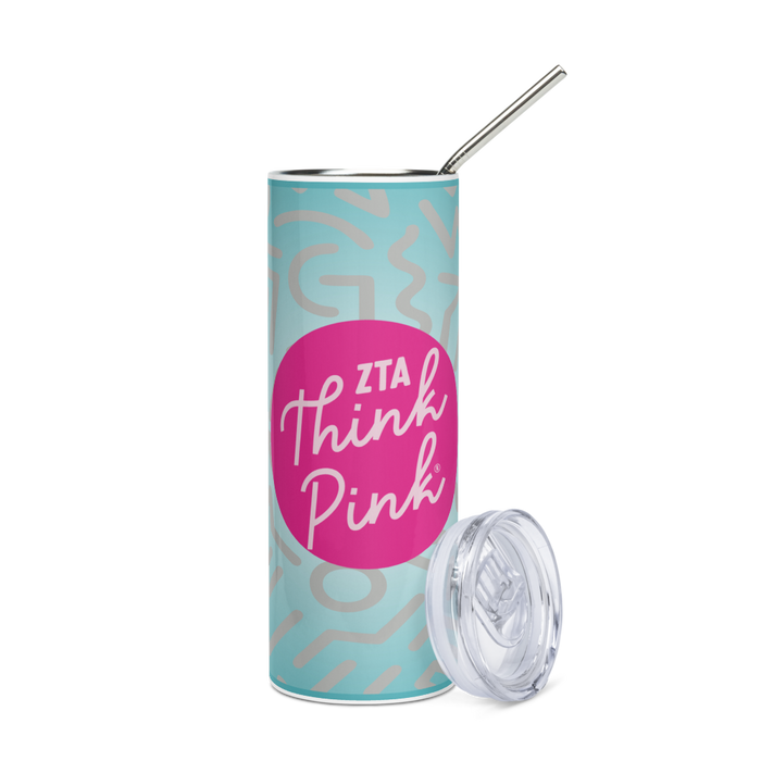 Zeta Tau Alpha Stainless Steel Skinny Tumbler 20 OZ Overall Print