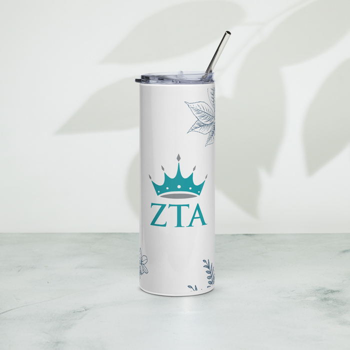 Zeta Tau Alpha Stainless Steel Skinny Tumbler 20 OZ Overall Print