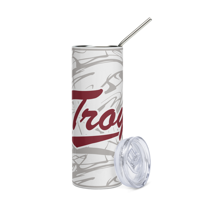 Troy University Stainless Steel Skinny Tumbler 20 OZ Overall Print