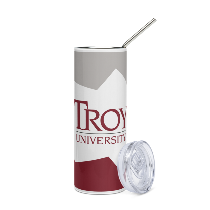 Troy University Stainless Steel Skinny Tumbler 20 OZ Overall Print