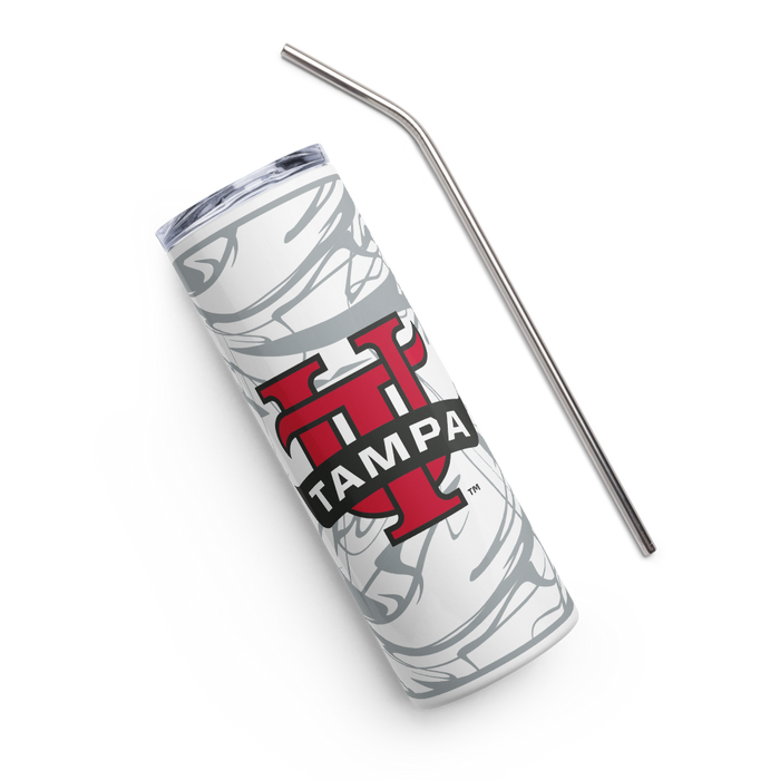 University of Tampa Stainless Steel Skinny Tumbler 20 OZ Overall Print