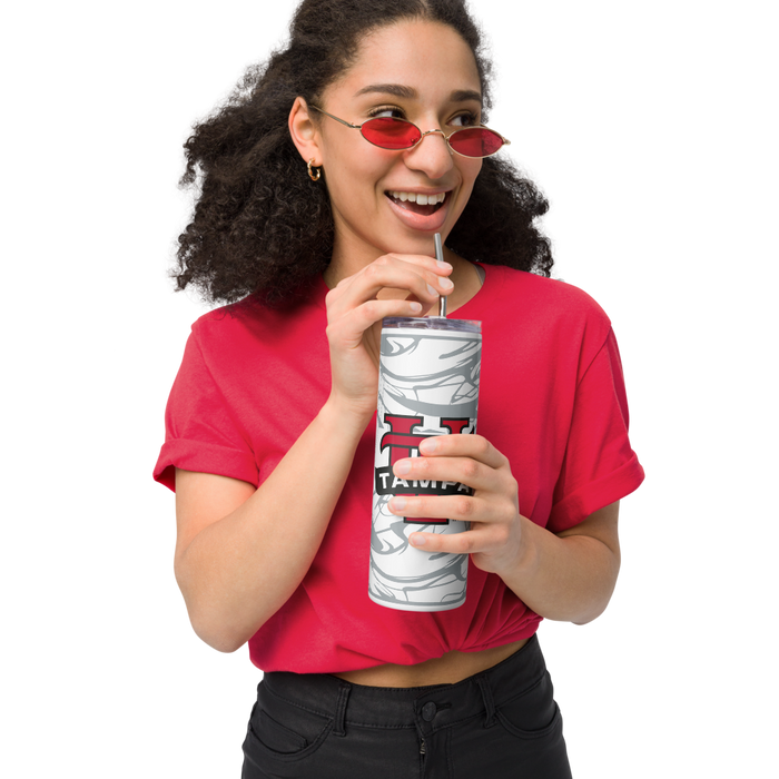 University of Tampa Stainless Steel Skinny Tumbler 20 OZ Overall Print