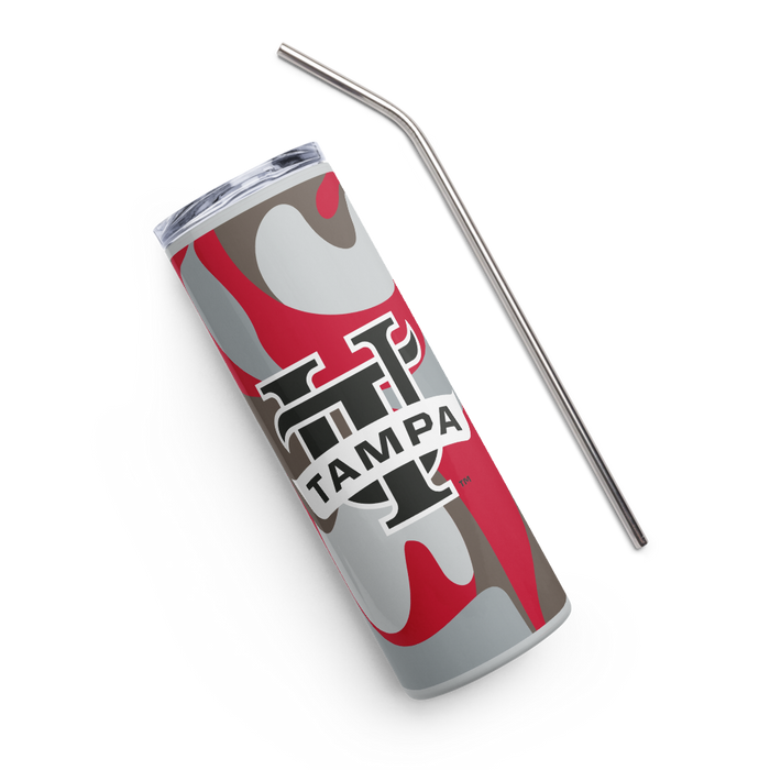 University of Tampa Stainless Steel Skinny Tumbler 20 OZ Overall Print