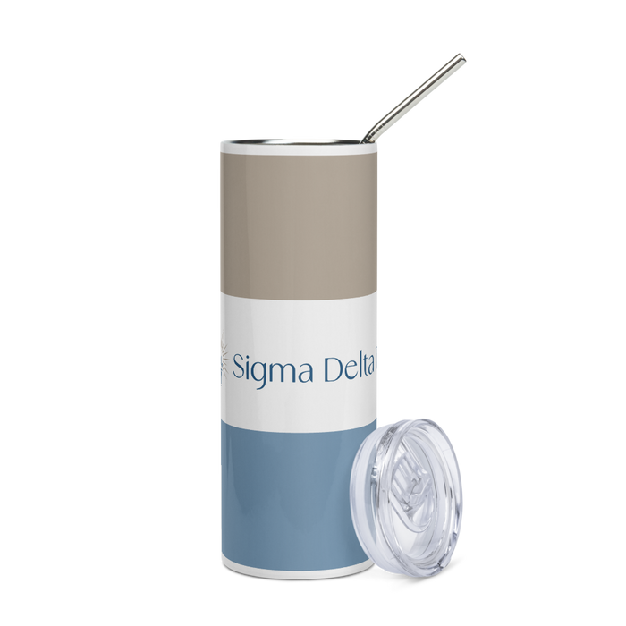 Sigma Delta Tau Stainless Steel Skinny Tumbler 20 OZ Overall Print